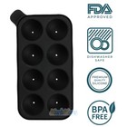 2 X Whiskey Ice Cube Ball Maker 8 Sphere Mould Party Tray Round Bar Silicone Blk