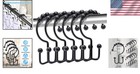 Complete Set Of 12 Polished Chrome Shower Curtain Hooks - Elegant And Functional