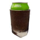 Hair-on Cowhide Leather Can Holder - Rustic Beverage Koozie For Drinks