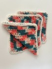 Handcrafted Crochet Cotton Dishcloths Lot Of 3 Washcloths