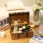 Vintage Wooden Treasure Chest Decorative Pirate Box 11  Brown Antique Trunk