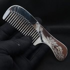 Real 999 Fine Silver Hair Comb Peony Long Handle Hair Care 4 72inch  33g
