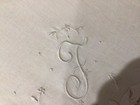 Madeira Single Hanky Embroidered   Monogrammed    f    Size 11 1 2    White Vintage