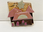 Vintage House Pins By Lucinda Pink Roof Lucky Star Costume Jewelry Brooch