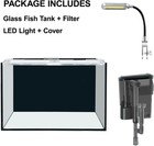 2 5 Gal Fish Tank Kit  Led  Filter  Cover  Betta Aquarium  30x18x20cm 