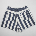 Vintage 90s Jorts Womens 11 12 Blue White Striped Baggy Denim Shorts Made In Usa