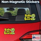 Stickios Dinosaur Baby On Board Stickers  non-magnetic  - Made In Usa