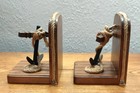 Vintage Nautical Anchor   Rope Wooden Bookends  pair    mcm Coastal Maritime