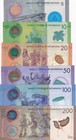 Nicaragua Set 6 Unc 5 10 20 50 100 200 Cordobas 2014-2022 Polymer P 209 -219 Unc