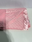 Baby Connection Pink Lovey Security Baby Blanket Satin Trim Backing Dots Minky