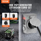 Vevor 30 Amp Generator Cord And Power Inlet Box 25 Ft Nema L14-30p l14-30r Stw