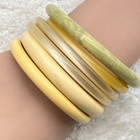 Vintage Pastel Bracelet Lot Of 6 Plastic Bangles Lucite Old Plastic Spring Color