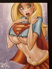 Supergirl Underboob Dc Sketch Card Original Art Chris Mcjunkin New Hot Sexy