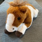 Fao Schwarz Horse Plush Toy Kids Brown White Excellent Pinto Pony Plush
