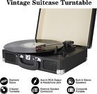 Vinyl Record Player  3 Speeds Belt Driven Suitcase Portable Turntable Rca Output