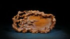 Chinese Antique Vintage Boxwood Carving Plum Blossom Brush Washers Collectibles