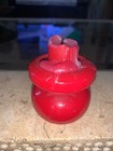 1 Vintage Hp Candle Holder Made In Sweden Red Ball Shaped With Flower Wood Read