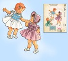 Mccalls 2153  1950s Darling Baby Girls Smocked Dress Sz 2 Vintage Sewing Pattern