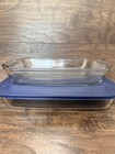 Pyrex Rectangle Glass Baking Dish 2 Qt 8x11 5 W lid Anchor Ovenware Set Of 3
