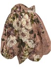 Vintage Half Apron Mauve Pink Floral Scalloped Hem Pocket Tradwife Retro Kitchen
