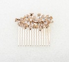 Faship Gorgeous Champagne Rhinestone Crystal Floral Hair Comb