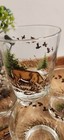 5 Vtg Libbey White Tail Deer Buck 4  Lowball Rocks Whiskey Beverage Glasses 10oz