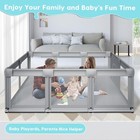 74   50  Large Baby Playpen Safety Play Yard W  Soft Mesh Indoor   Outdoor Grey