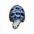 Vintage Miniature Chinese Porcelain Turtle Figurine Blue White Size In Photos