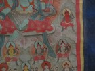 Antique Mongolian Tibetan Buddhist Thangka Painting Of A Green Tara