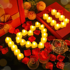 6000 Pcs Artificial Rose Petals With 120 Pcs Heart Led Tea Lights Candles Kit Ro