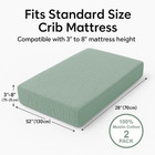 Muslin Crib Sheets Set Of 2 Green   Beige 52x28 Fitted Soft Breathable Baby