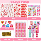 28pk Valentines Stationery Set Pencils Rulers Erasers Stickers Bags School 4kids