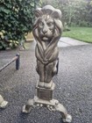Antique Brass Iron Andirons Fire Dogs Lions