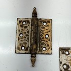 X 2 Pair Of Vintage Antique Cast Iron Ornate Door Cabinet Hinges W  Finials 5 