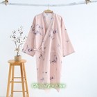 Japanese Yukata Kimono Pajamas Robe Cotton Khan Steamed Bathrobe Sleepwear Retro