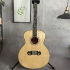 Natural J-200 Acoustic Guitar Spruce Top Ebony Fretboard Abalone Inlay 20 Frets