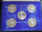 1970 U n  25th Anniversary Sterling Silver Commemorative Medals 5 Medal Set
