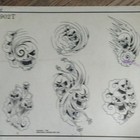 Spaulding   Rogers Tattoo Flash Sheet 902t Skull Designs Black   White