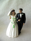 Vtg Wilton Wedding Couple Cake Topper   Dark Hair   Slightly Older Couple   5 