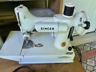 Vintage Singer White Featherweight 221k Sewing Machine Case Manual Runs Perfect
