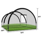 32ft Baseball Batting Cage Heavy-duty Hitting Net W  Sturdy Frame Training Cage