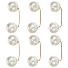 6pcs Faux Pearl Brooch Pins Safety Pin Wedding Decoration Shawl Collar Buttons