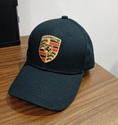 Porsche Black Crest Baseball Cap Adjustable Racing Motorsport Hat Unisex New