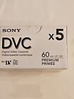 Box Of 5 Sony Mini Dv Dvc Digital Video Cassette Tape 60 Minute New