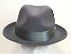 Mens Fedora Dress Hat Graphite Gray Un-130 100  Australian Wool S  M  L  Xl  