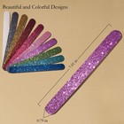 Glitter Colorful Nail File Strips - Manicure And Pedicure Nail Buffers - Double