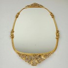 Antique Vanity Mirror Tray With Gold Ormolu Dogwood Floral Filagree 20  Perfume