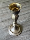Vintage Large Solid Brass Candlestick Holder 11 3 4    Tall Made In India