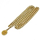 Chanel 1982 Coco Cc Logo Long Necklace Chain Belt Gold Medal Authentic Japan