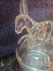 Jeannette Glass Co Clear Glass Donkey Trinket Box powder Jar